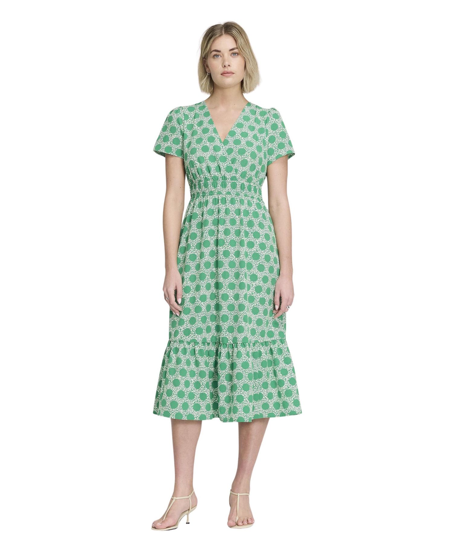 Women's Deena Wrap Tiered V-Neck Midi Dress