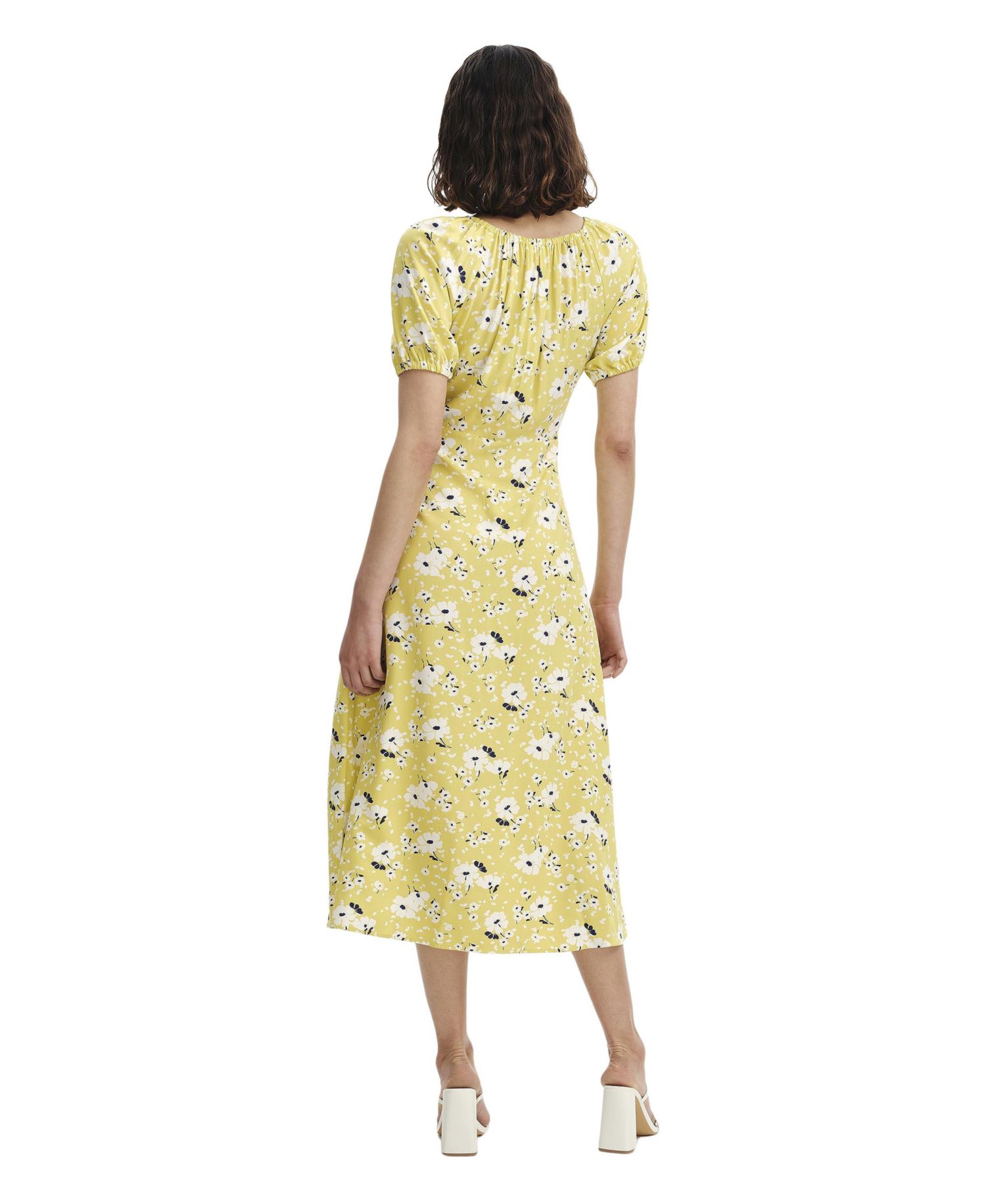 Women's Jada Puff-Sleeve Scoop-Neck Midi Dress