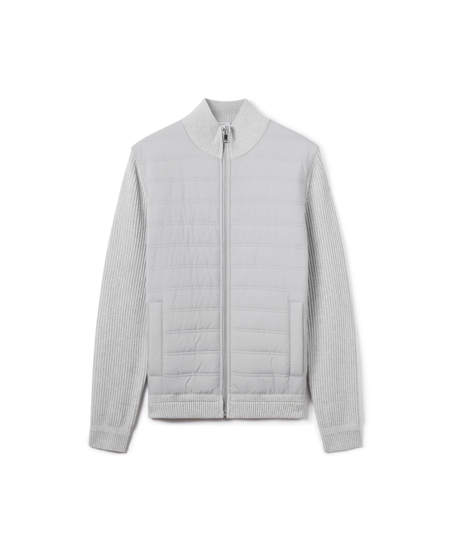 Men's Trainer Hybrid Quilt and Knit Funnel-Neck Jacket