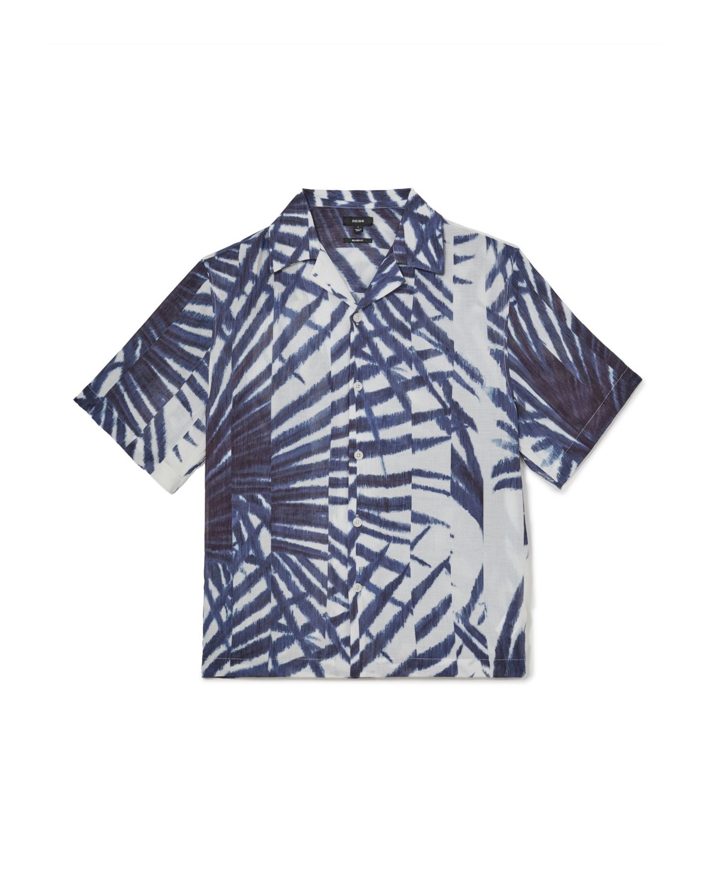Мужская рубашка REISS Shindora Plissé Cuban-Collar Short-Sleeve — фото 5