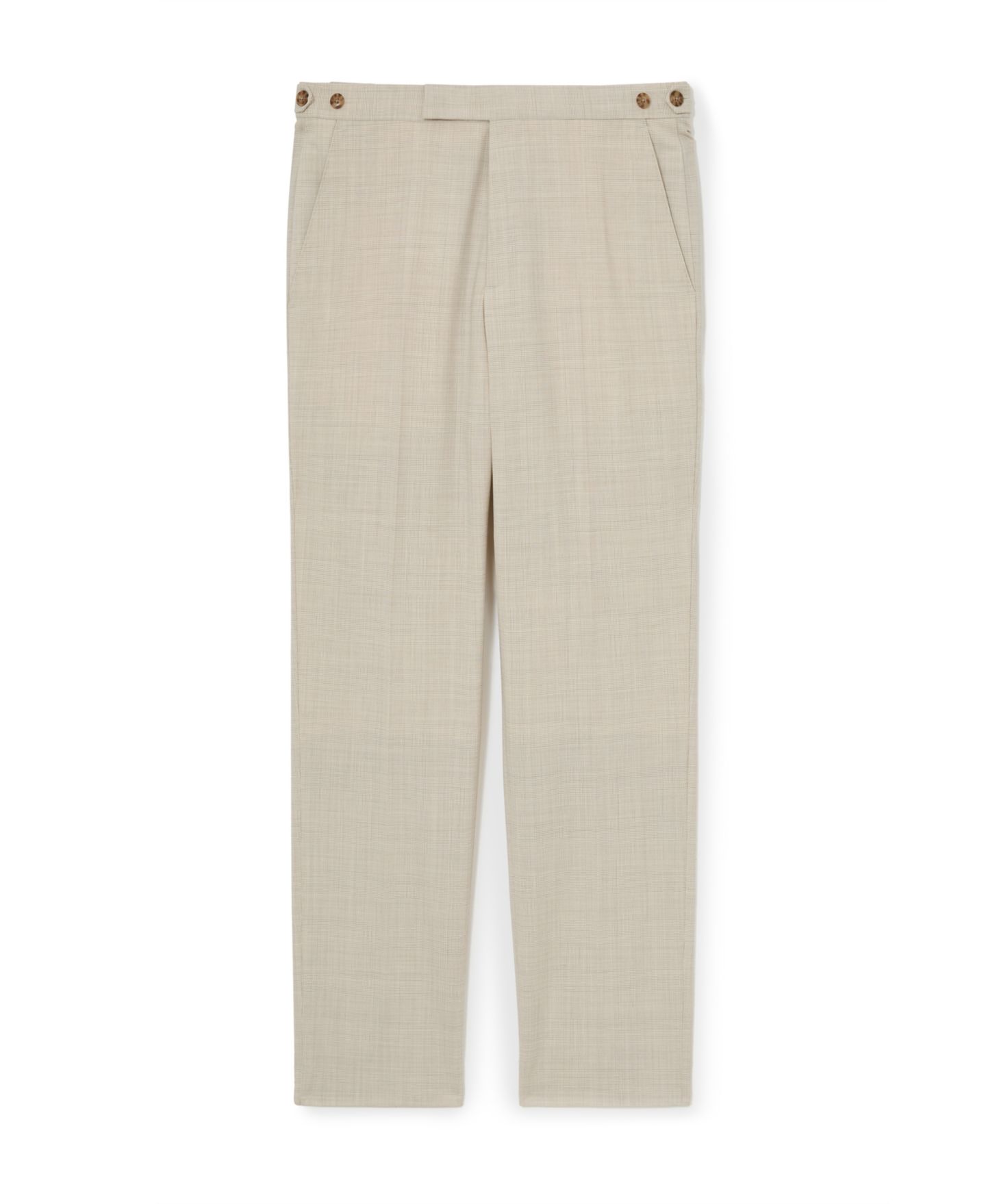 Мужские брюки REISS Vita Pin-Check Classic-Fit Wool-Blend, цвет: Овсяный — фото 5