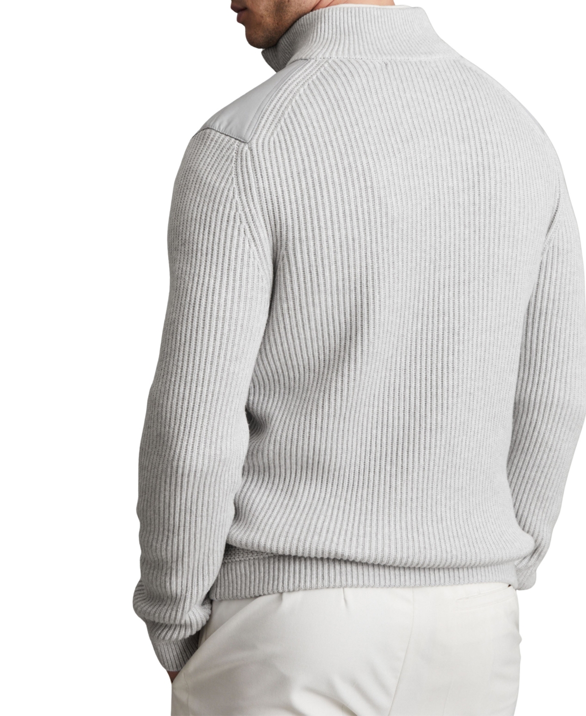 Reiss Men's Trainer Hybrid Quilt and Knit Funnel-Neck Jacket