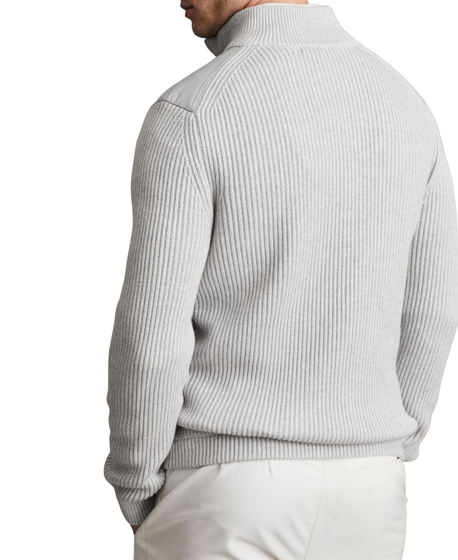 Men's Trainer Hybrid Quilt and Knit Funnel-Neck Jacket