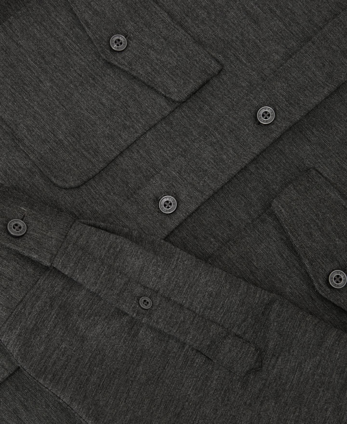 Мужская рубашка REISS Mcshane Twin-Pocket Button-Through Long Sleeve Overshirt, цвет: Угольный серый — фото 4