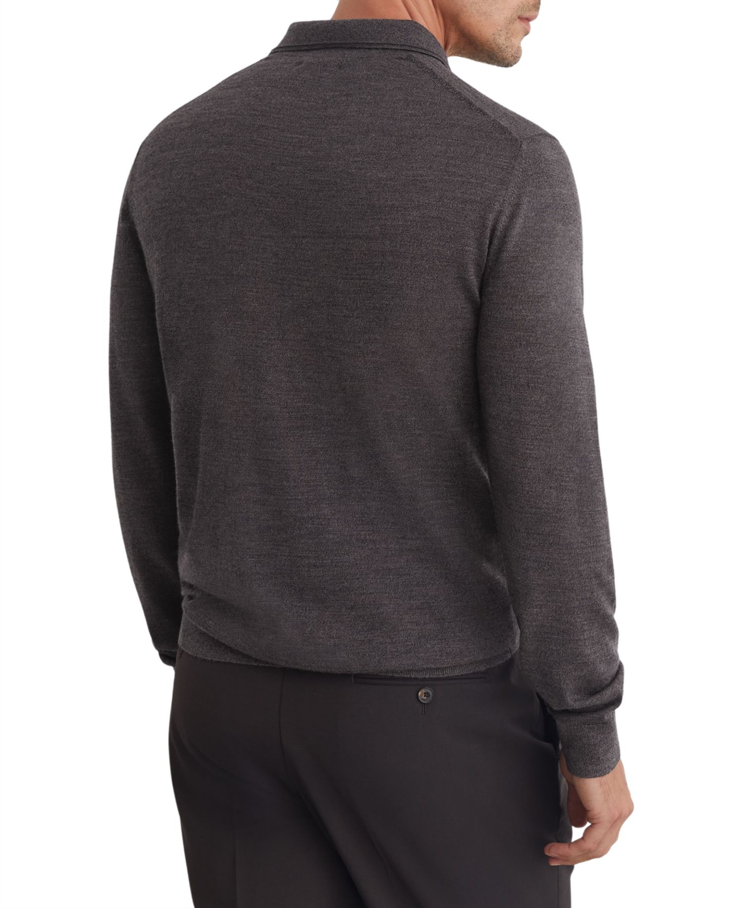 Men's Trafford Long-Sleeve Slim-Fit Merino Wool Polo Shirt