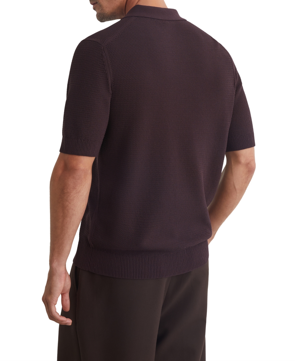 Reiss Men's Warren Basket-Stitch Regular-Fit Polo Shirt