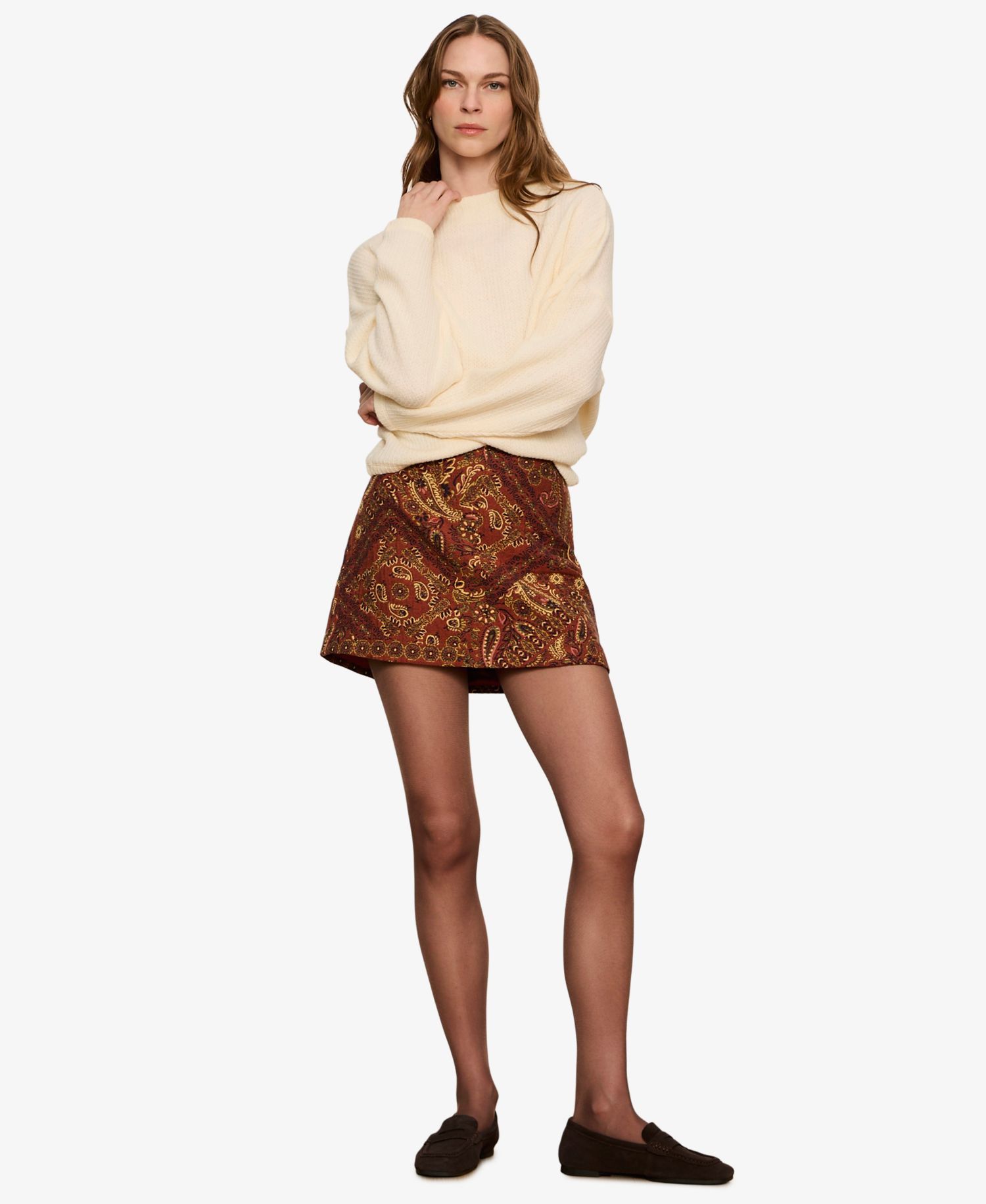 Women's Mock-Neck Ribbed Dolman Sweatshirt