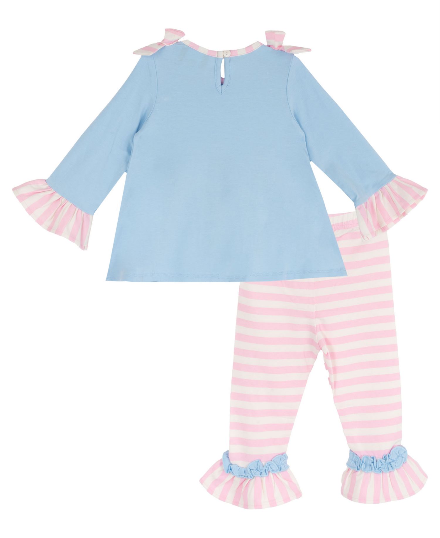 Baby Girls' Nutcracker and Ballerina Applique Long-Sleeve Top and Strip Leggings, 2-Piece Set