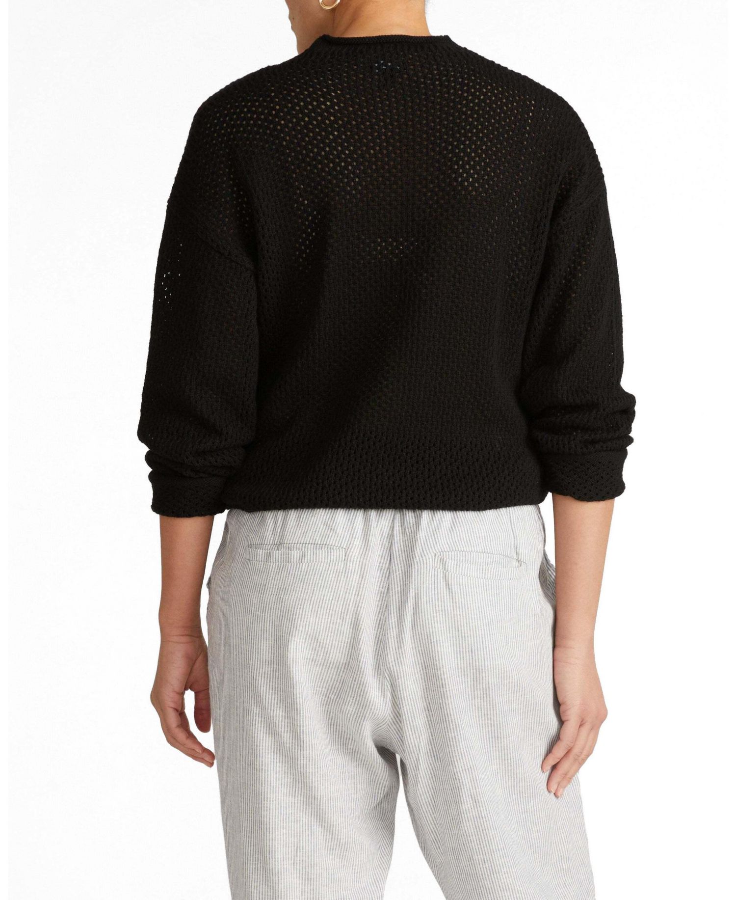 Plus Size Positano Pointelle Long-Sleeve Sweater