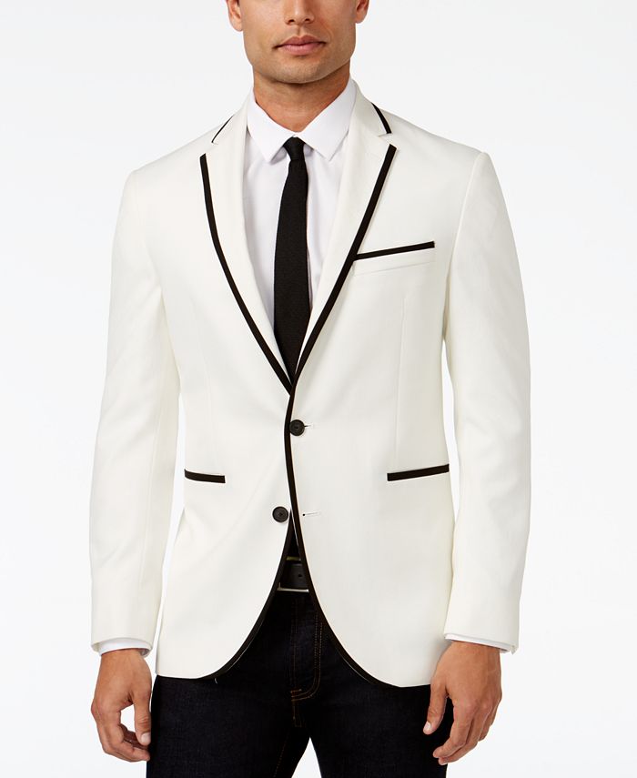 Kenneth Cole Reaction Slim-Fit White with Black Trim Dinner Jacket ...
