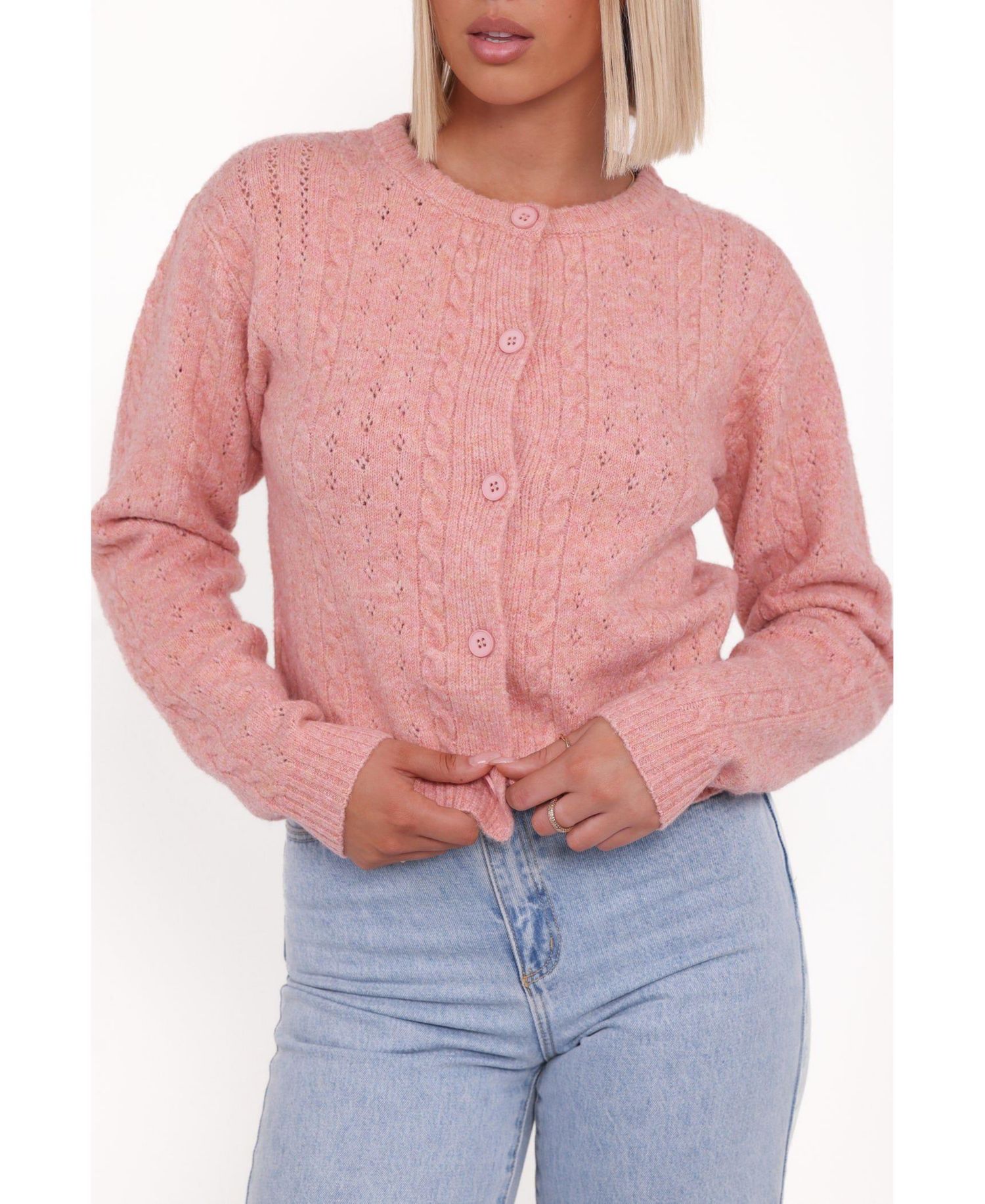 Women's Bonnie Cable-Knit Fitted Cardigan
