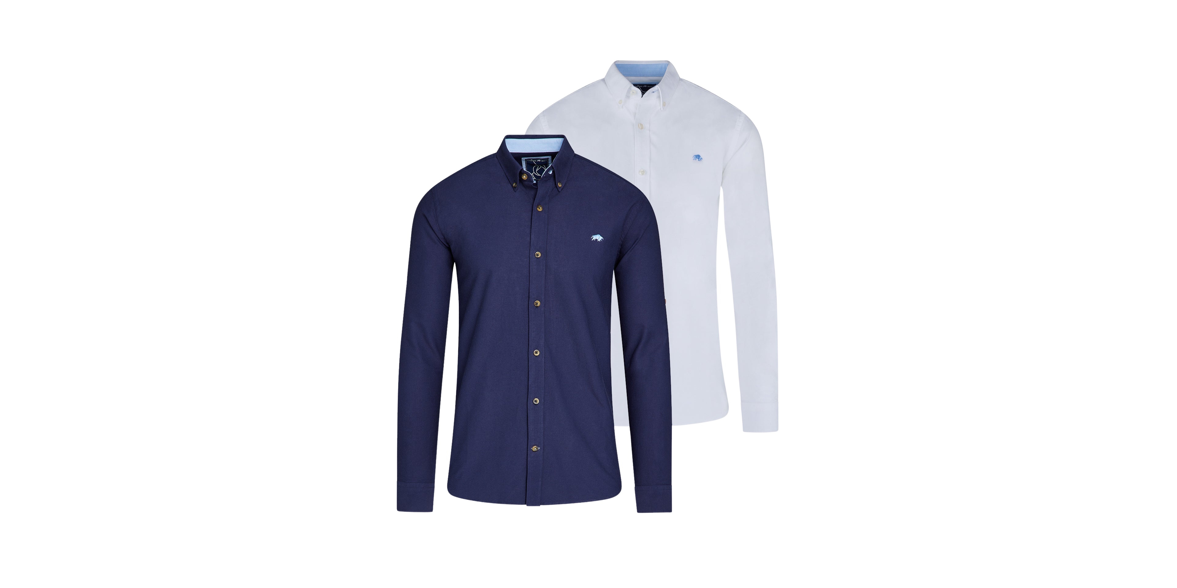Raging Bull Men's Classic Oxford Long Sleeve Dress Shirts, 2-Pack