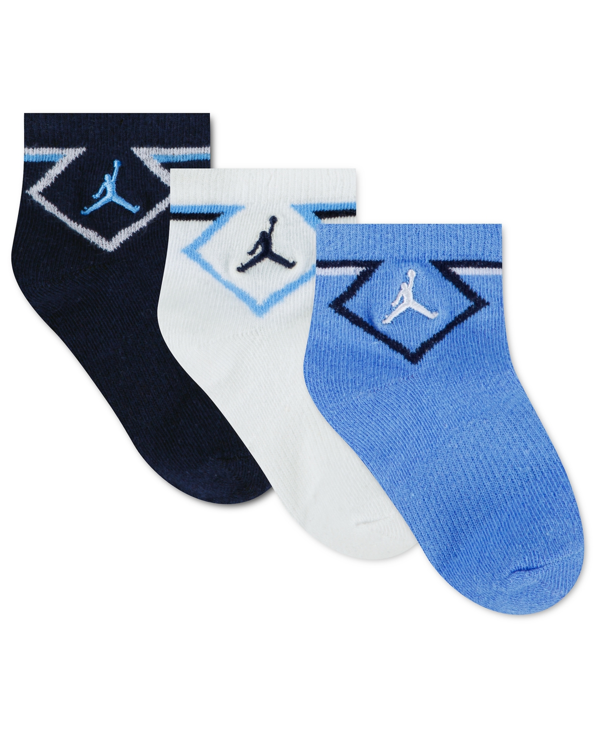 Jordan Baby Boys' Diamond Ankle Socks, 3-Pack Set