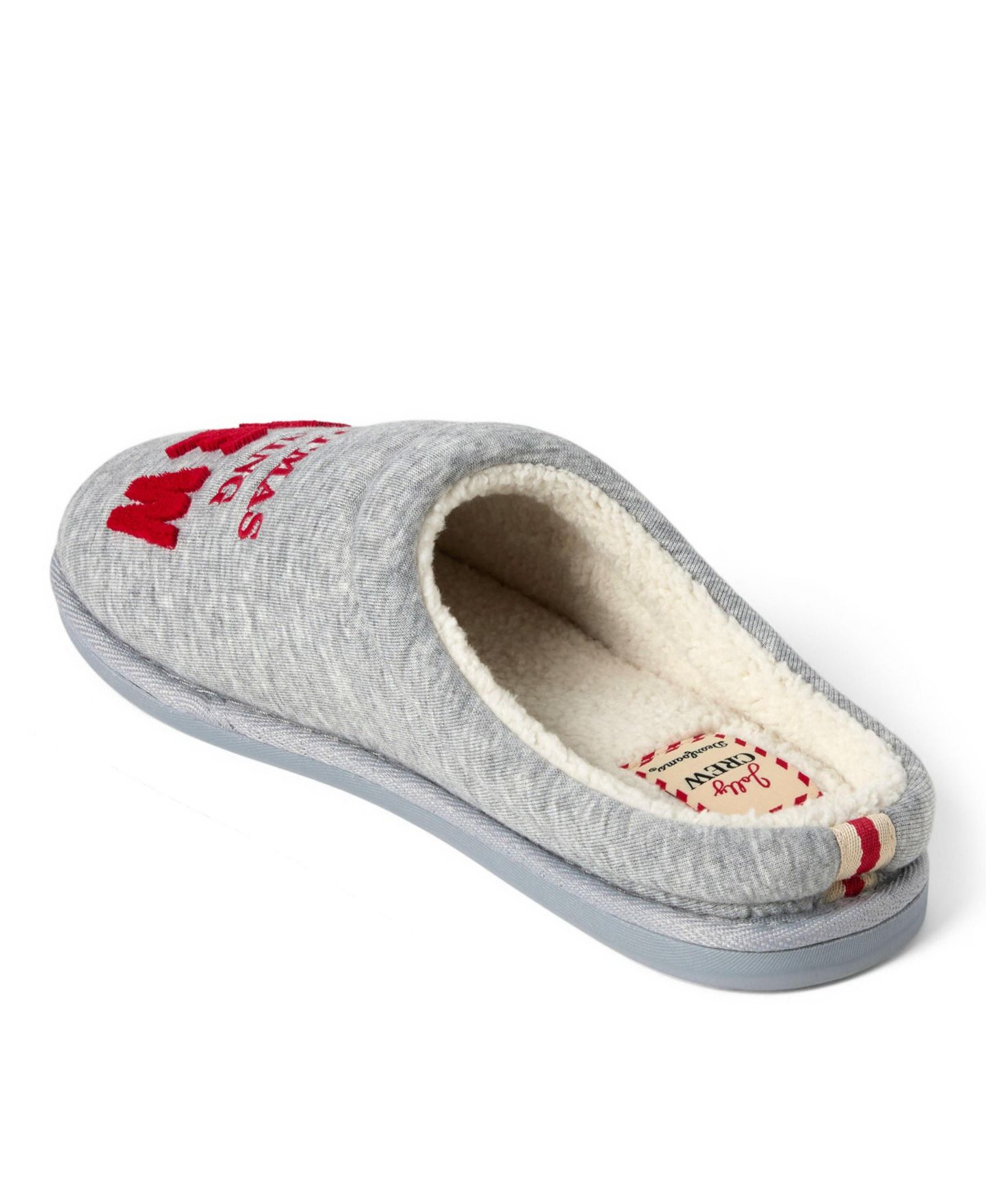 Мужские тапочки Dearfoams Christmas Morning Crew Slip-On Slippers, цвет: Светлый меланжевый серый — фото 5