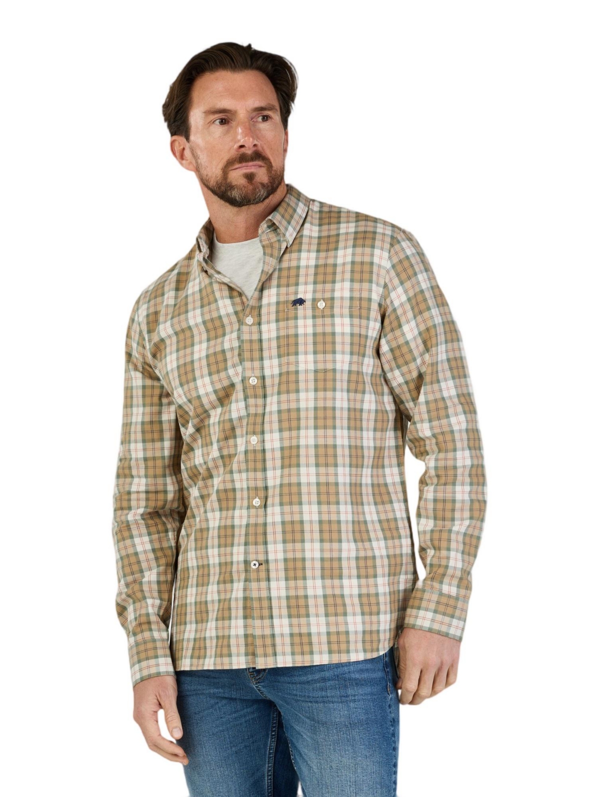 Raging Bull Men's Suffolk Checked Long-Sleeve Dress Shirt