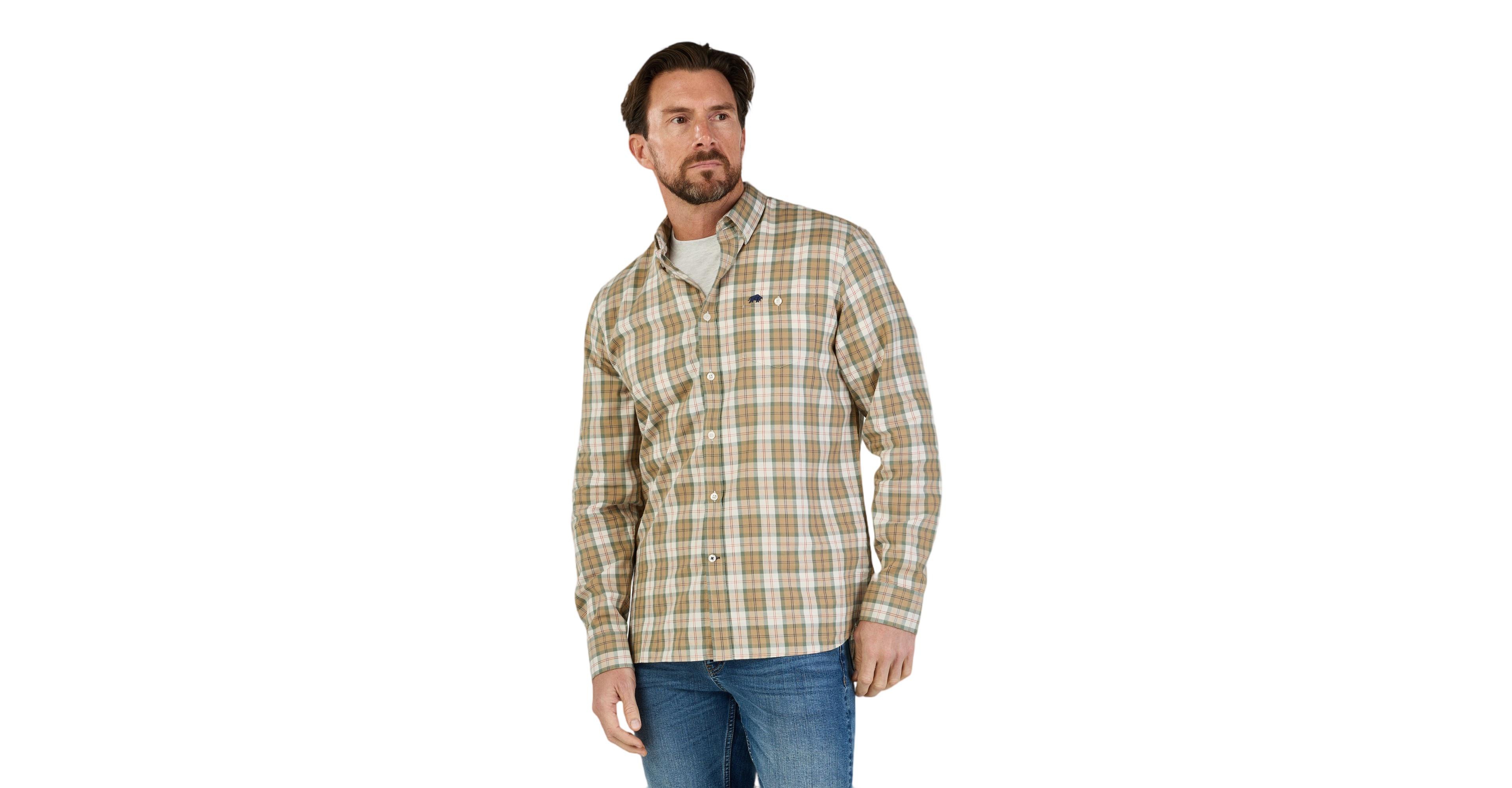 Raging Bull Men's Suffolk Checked Long-Sleeve Dress Shirt