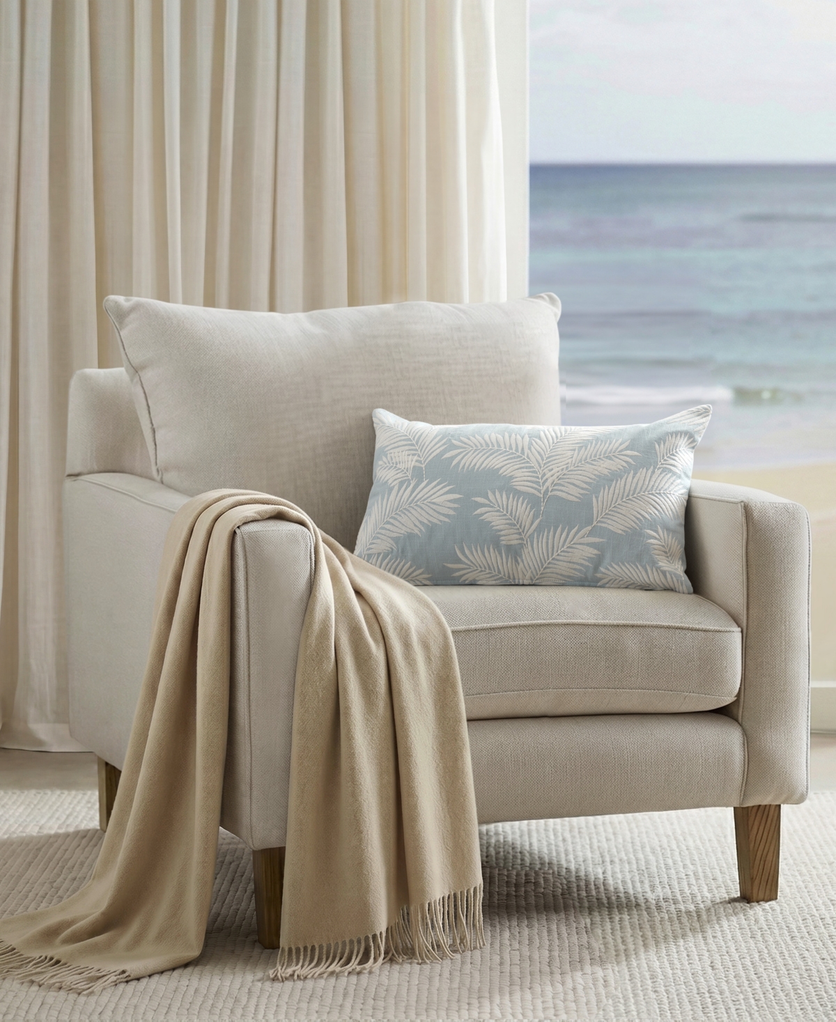 Harbor House Ella Botanical Cotton Decorative Pillow Cover, 14" x 24"