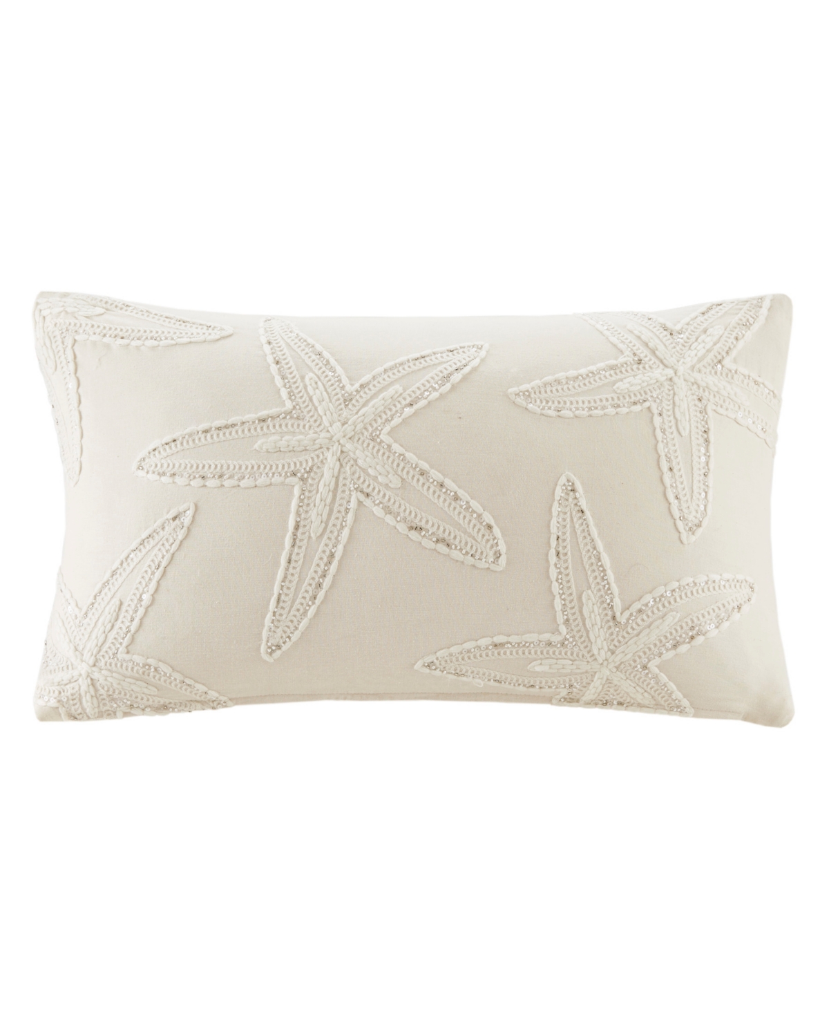 Harbor House Lily Starfish Embroidered Decorative Pillow Cover, 14" x 24"