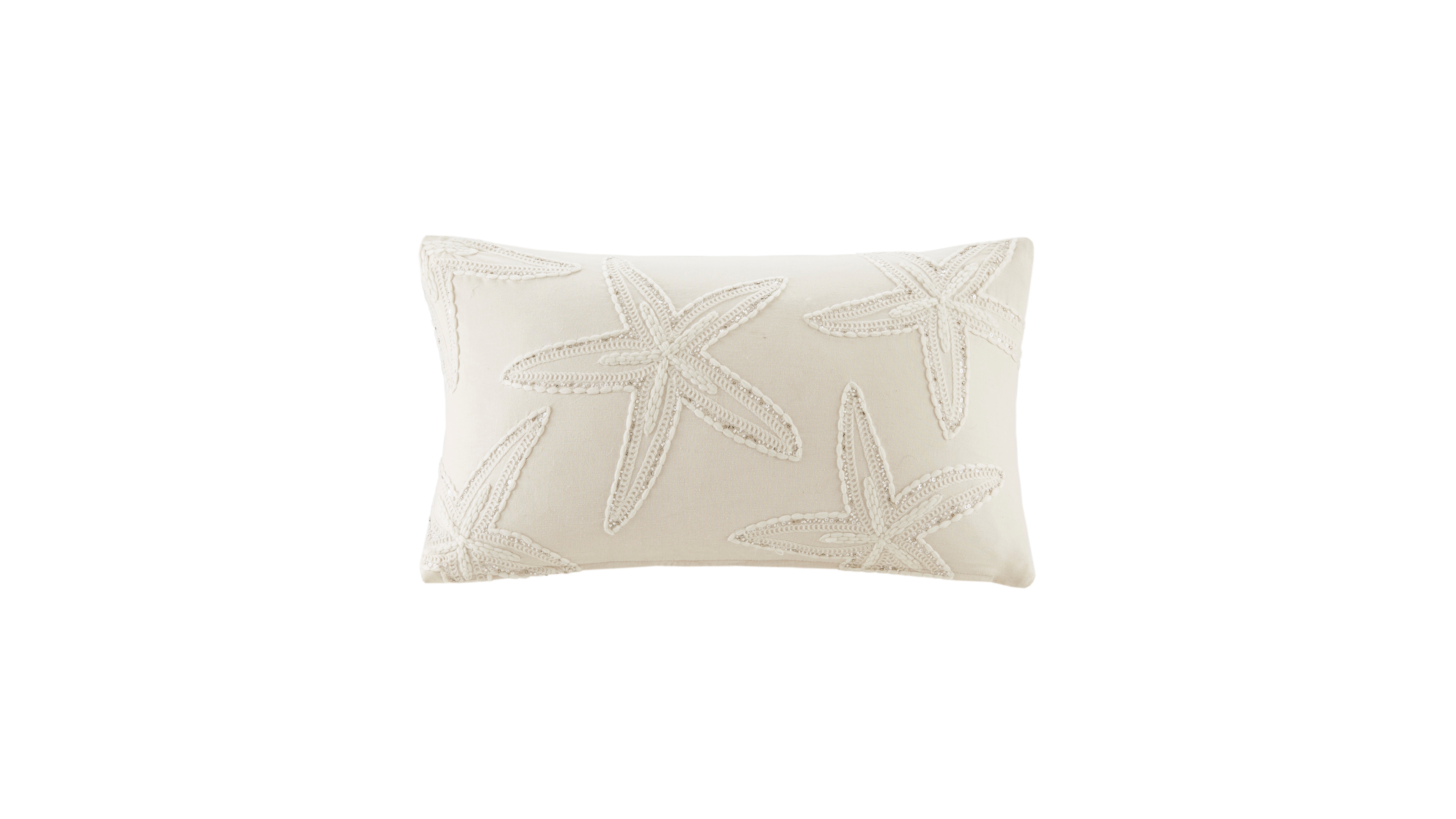 Harbor House Lily Starfish Embroidered Decorative Pillow Cover, 14" x 24"