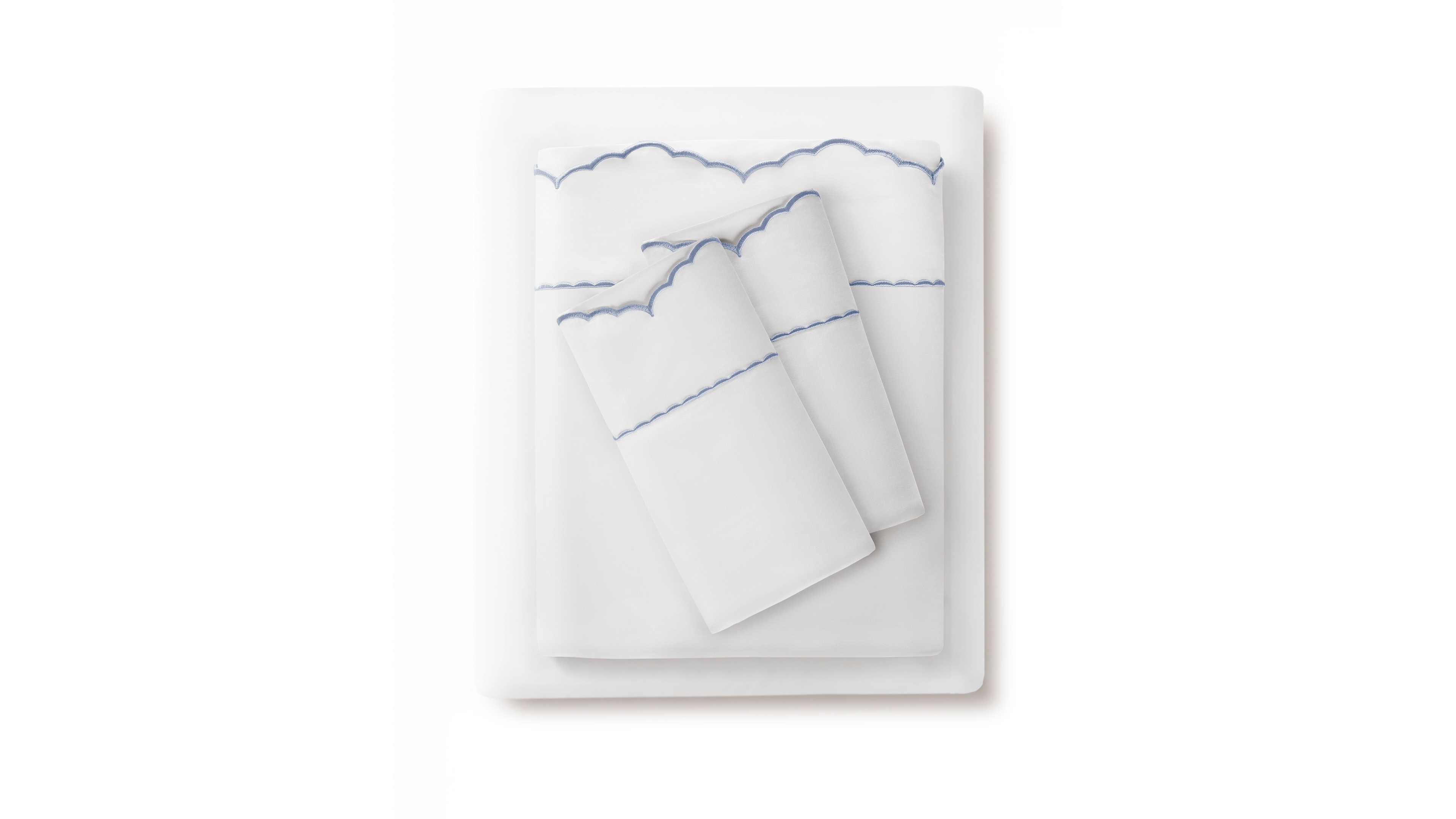 Harbor House Brielle Scalloped Edge 300-Thread Count Cotton 5-Piece Sheet Set, Split King