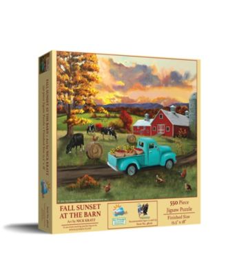 Fall Sunset at the Barn 500-Piece Jigsaw Puzzle, Ages 15+