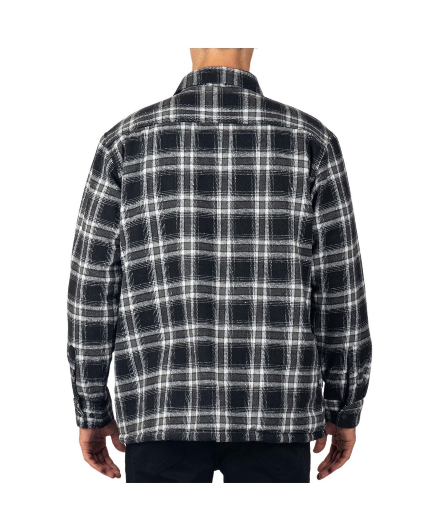 Men's Josh Plaid Fleece-Lined Snap-Button Flannel Shirt Jacket