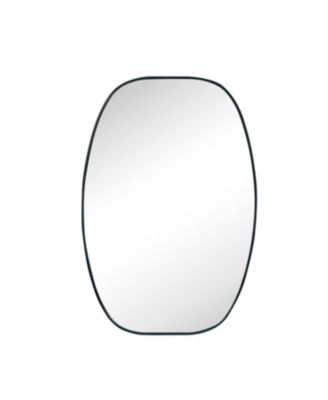 24 x 36 Inch Oval Bathroom Mirror Metal Framed Wall Mounted Vanity Mirror Modern Sleek Rectangle Oval Wall Mirror Decorative Makeup Mirror