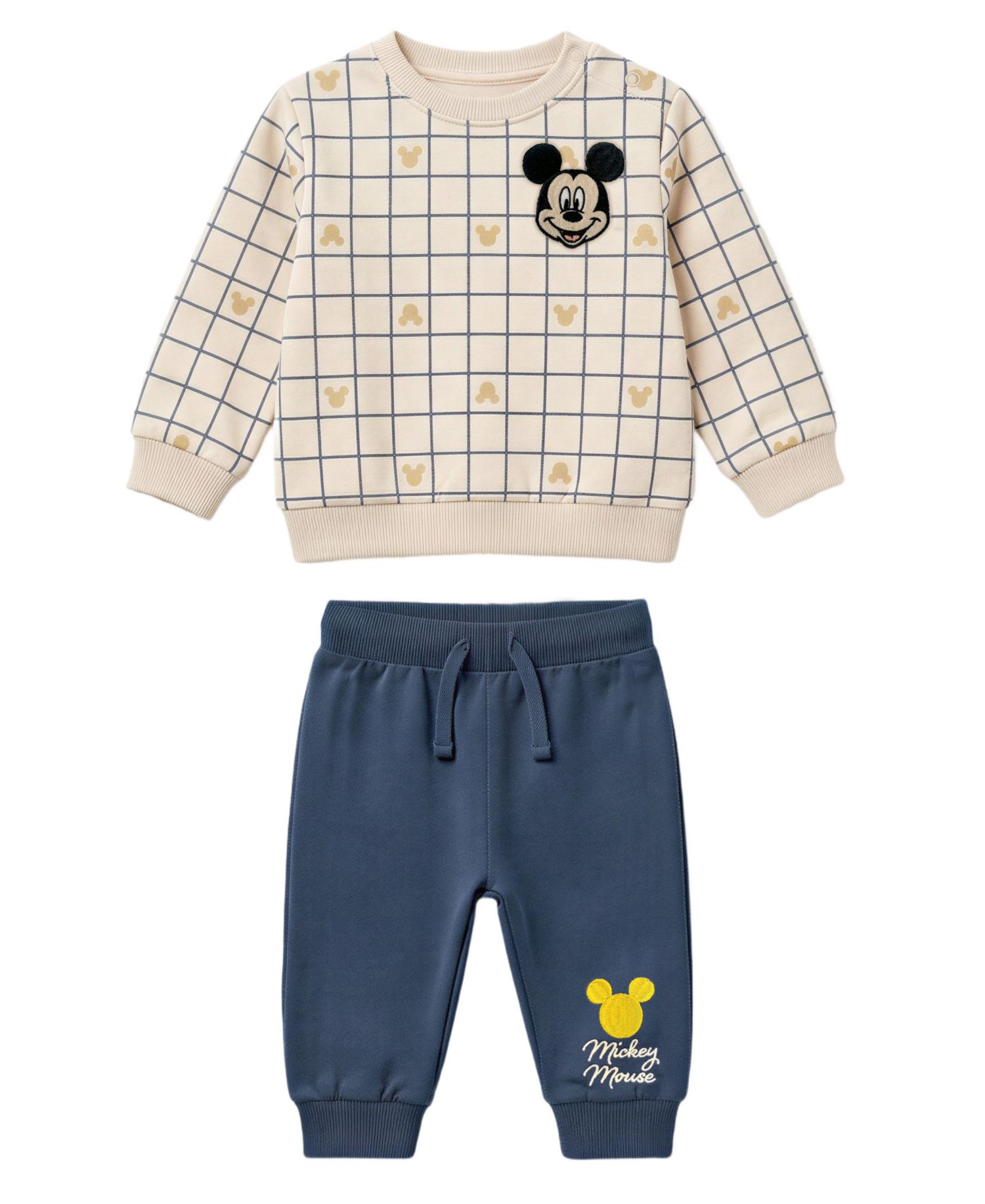 Baby Boys' Mickey Jogger Long-Sleeve Crewneck Sweatshirt and Jogger Pants, 2-Piece Set