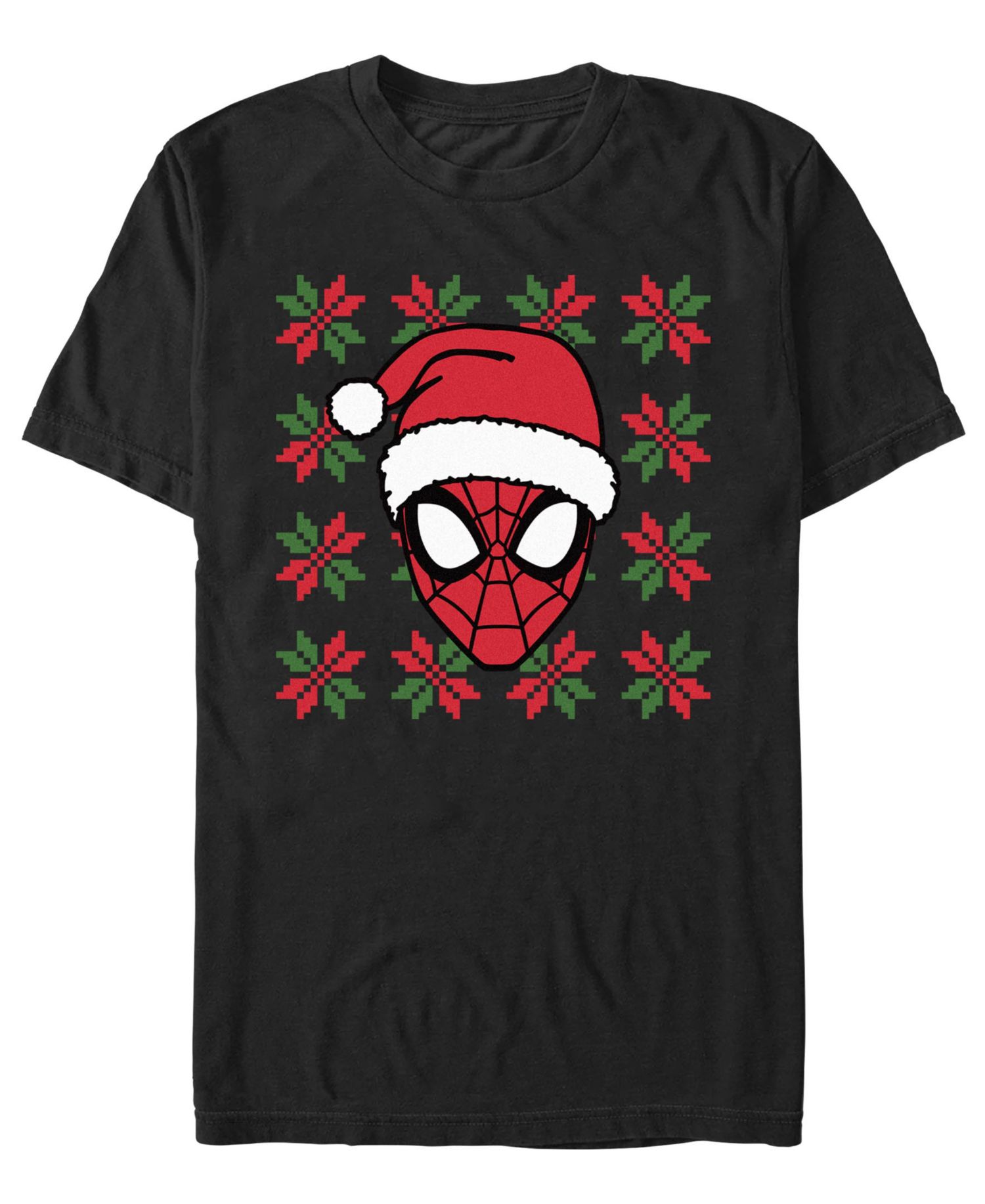 Men's Festive Spider Man Holiday Graphic Crew Neck Cotton T-Shirt