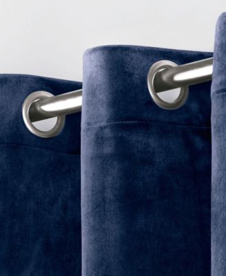 Velvet Heavyweight Light Filtering, Grommet Top Curtain Panels (Set of 2)