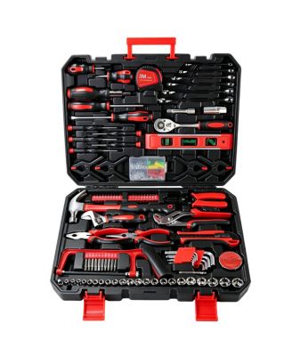 266-Piece Home Tool Set with Rolling Box and Hand Tools for DIY and Repairs