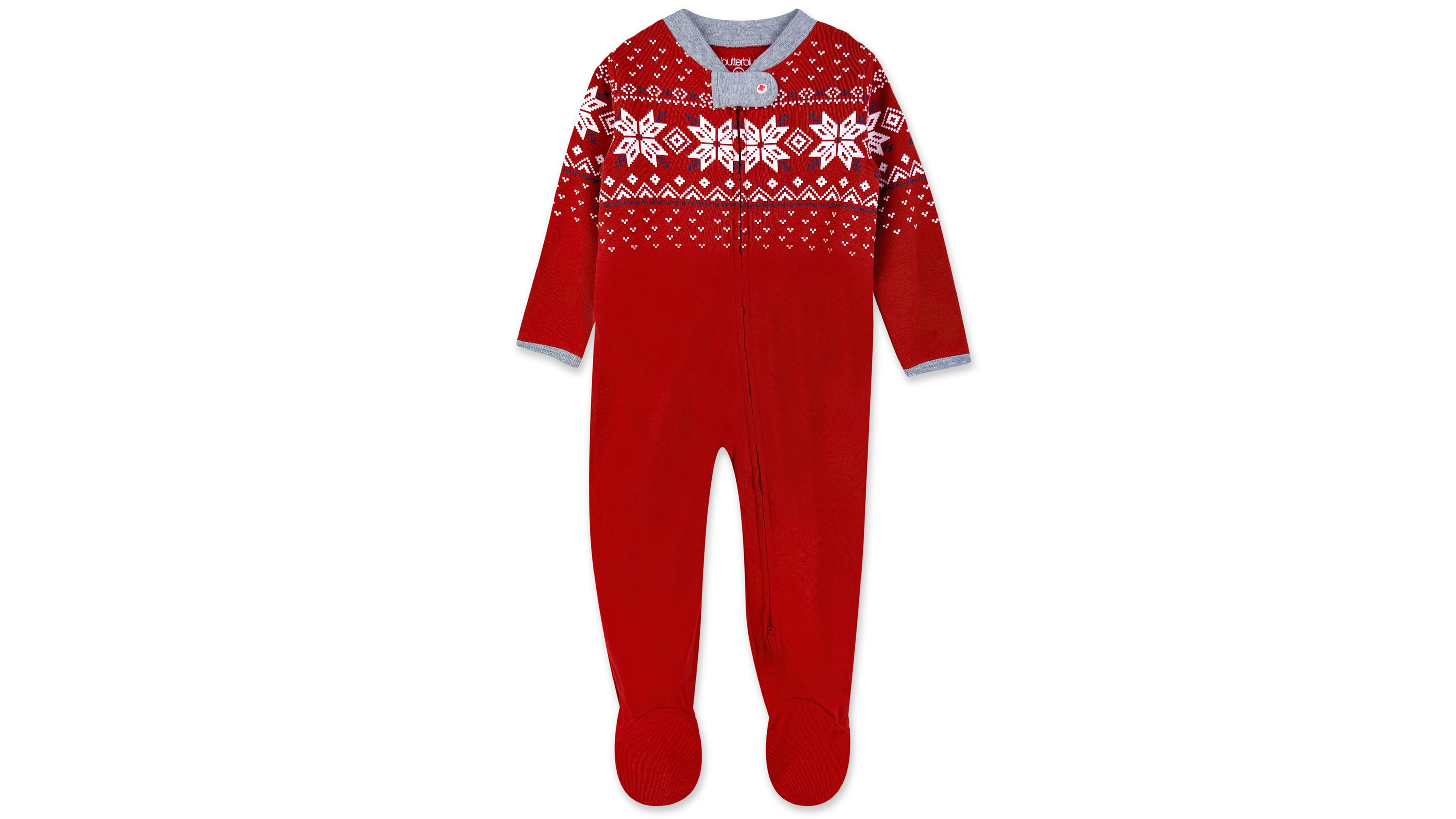butterblu Baby Boys' and Girls' Festive Holiday Print Footed Sleep Play