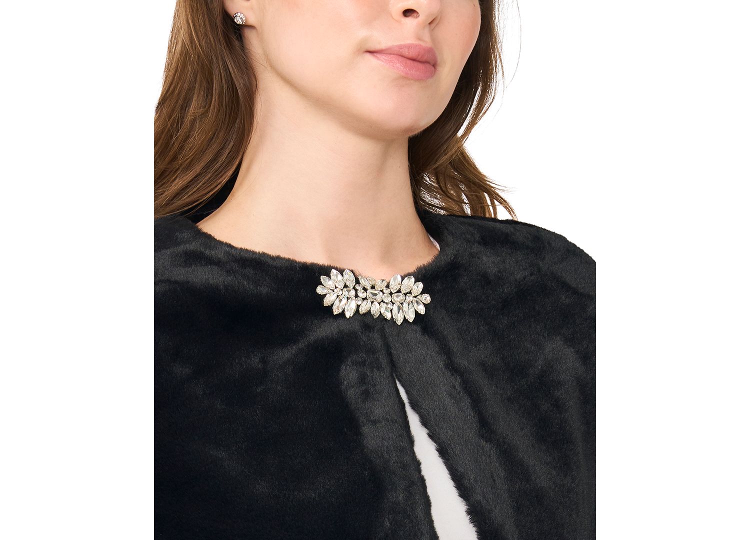 Women's Lined Faux Fur Cape