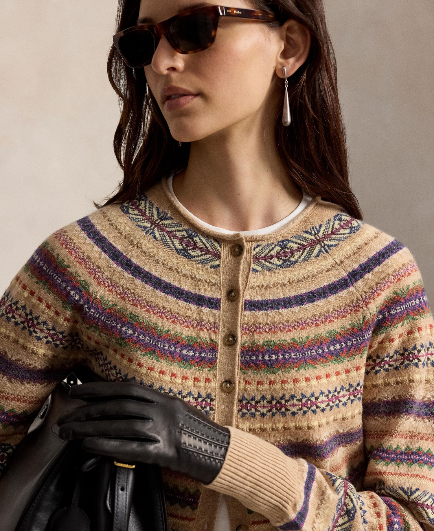 Women's Fair Isle Wool-Blend Slim Cardigan