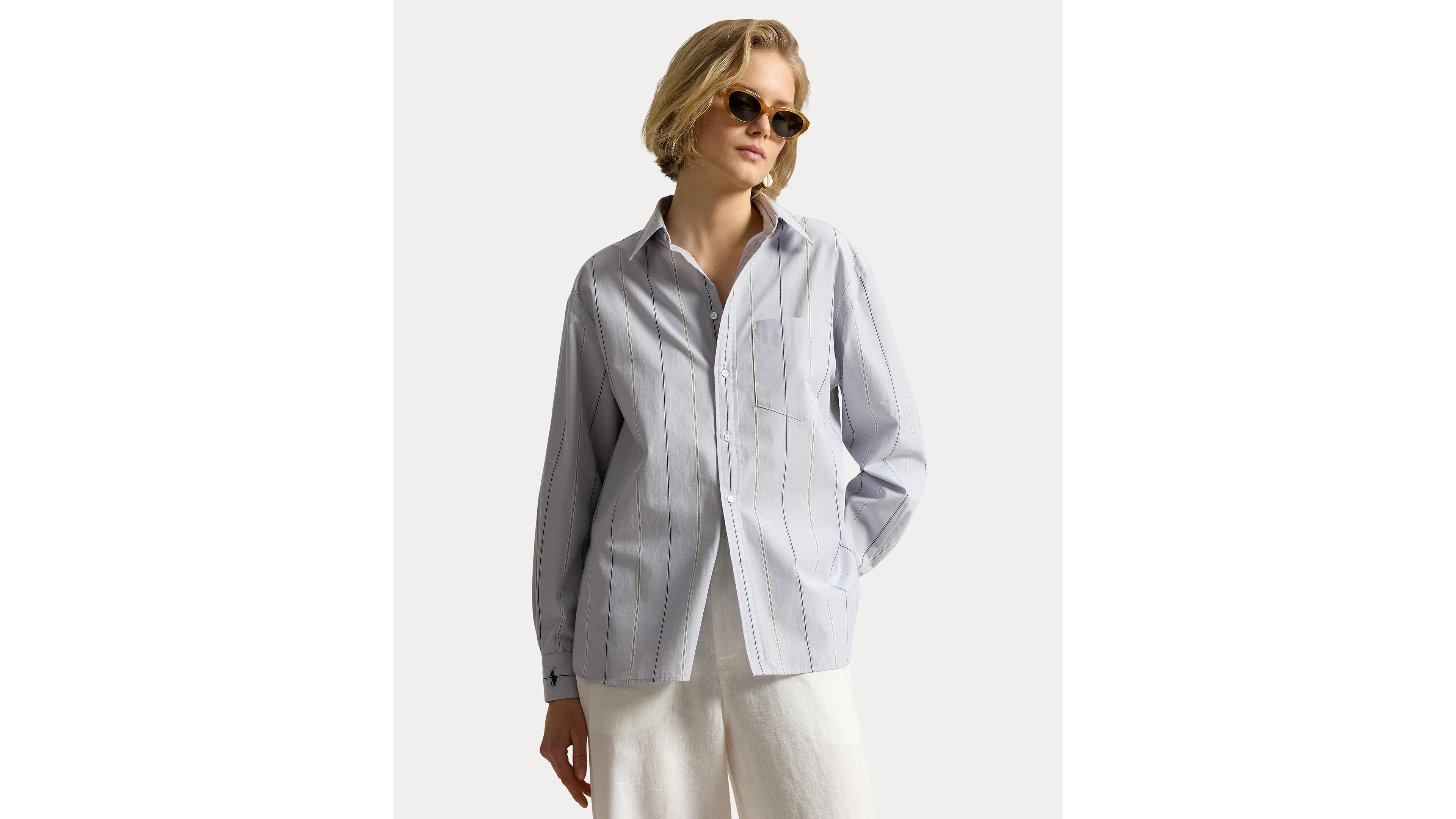 Polo Ralph Lauren Women's Oversize-Fit Striped Cotton Shirt