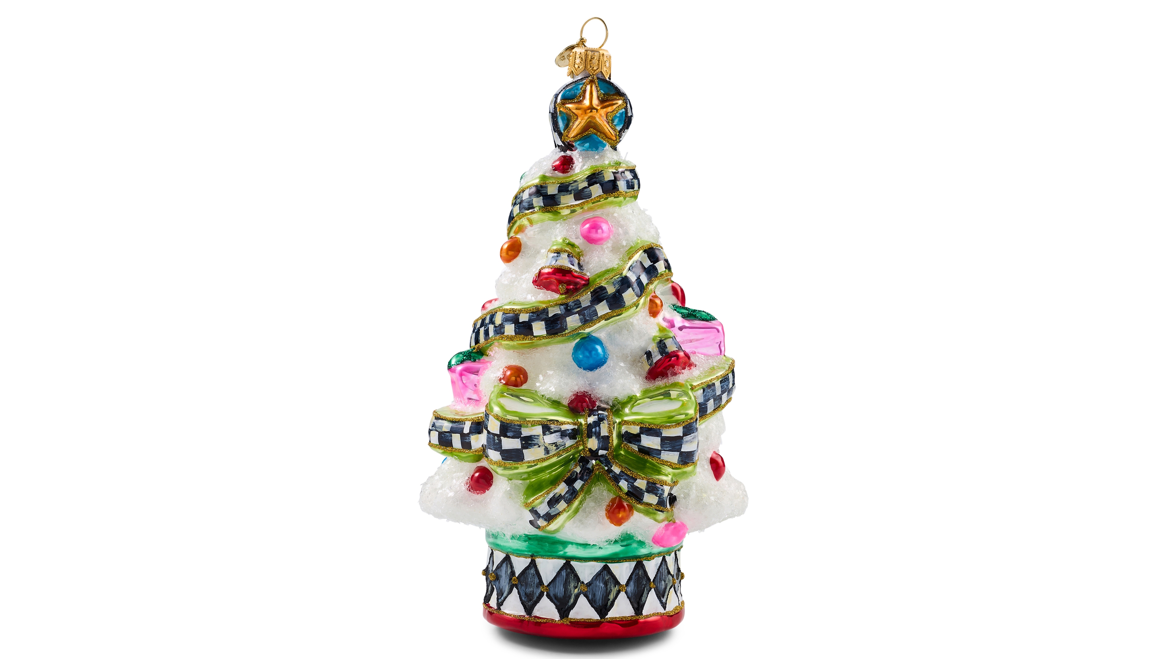 MacKenzie-Childs Confetti Christmas Tree Glass Ornament
