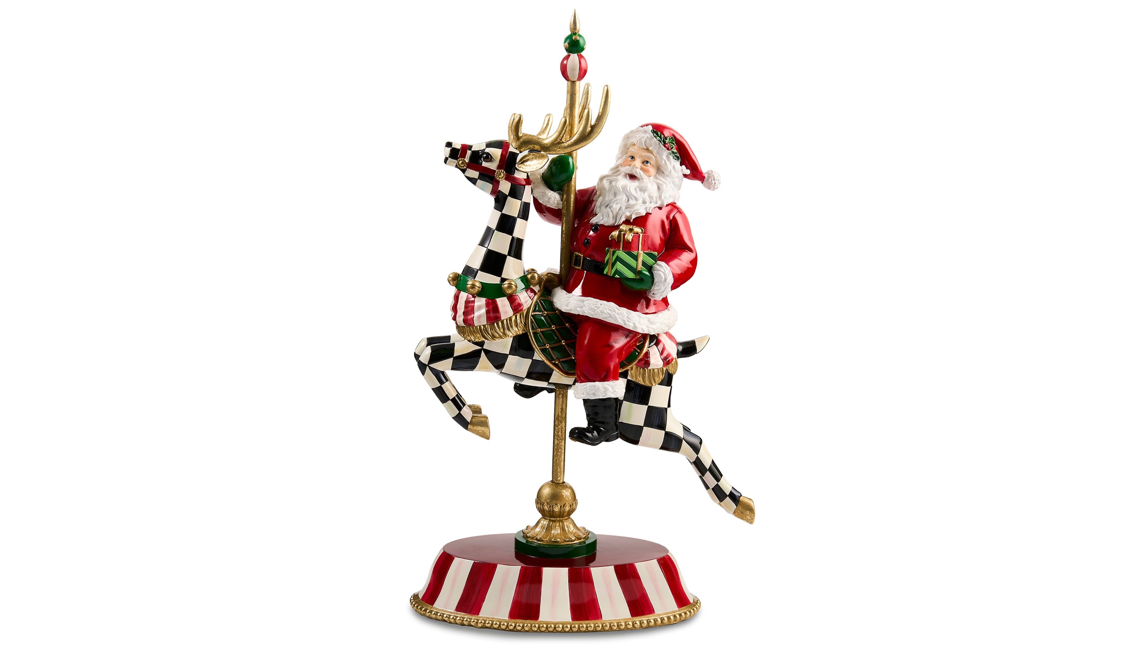 MacKenzie-Childs Musical Carousel Santa Figurine