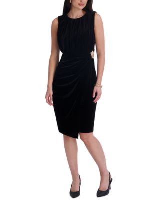 Women's Velvet Cocktail Midi Dress