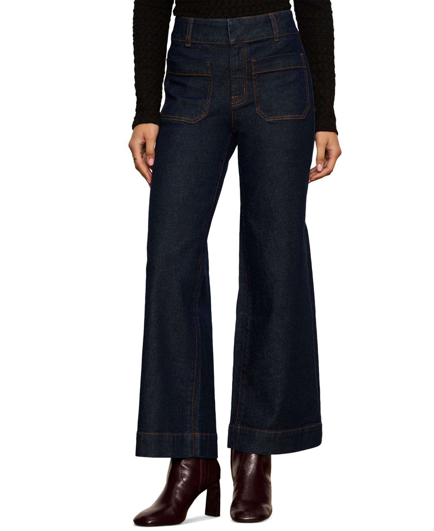 Petite Mid-Rise Wide-Leg Jeans