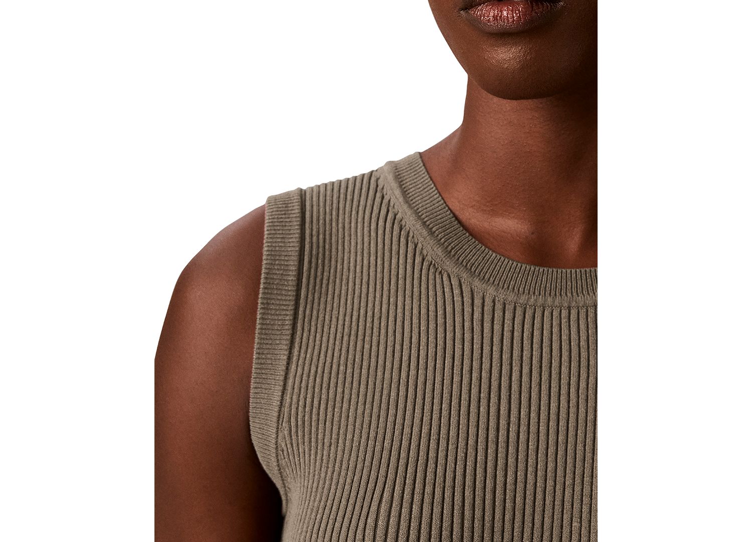 Women's Petite Ribbed Sleeveless Tank Sweater