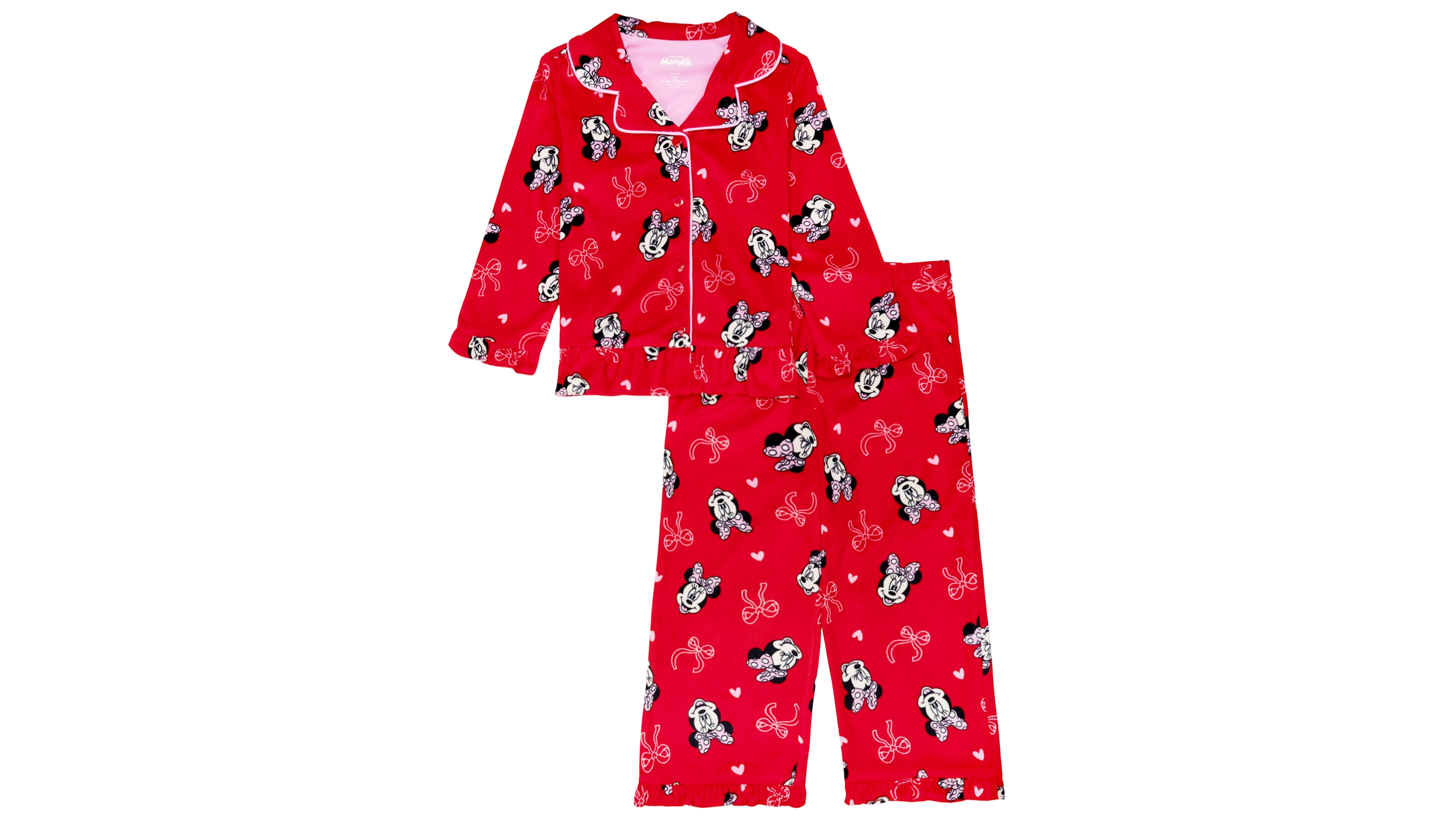 Ame Toddler Girls' 2T-4T Minnie Mouse Graphics Print Top and Pants, 2-Piece Pajama Set
