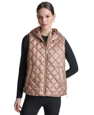 Women's Hooded Diamond Quilt Vest