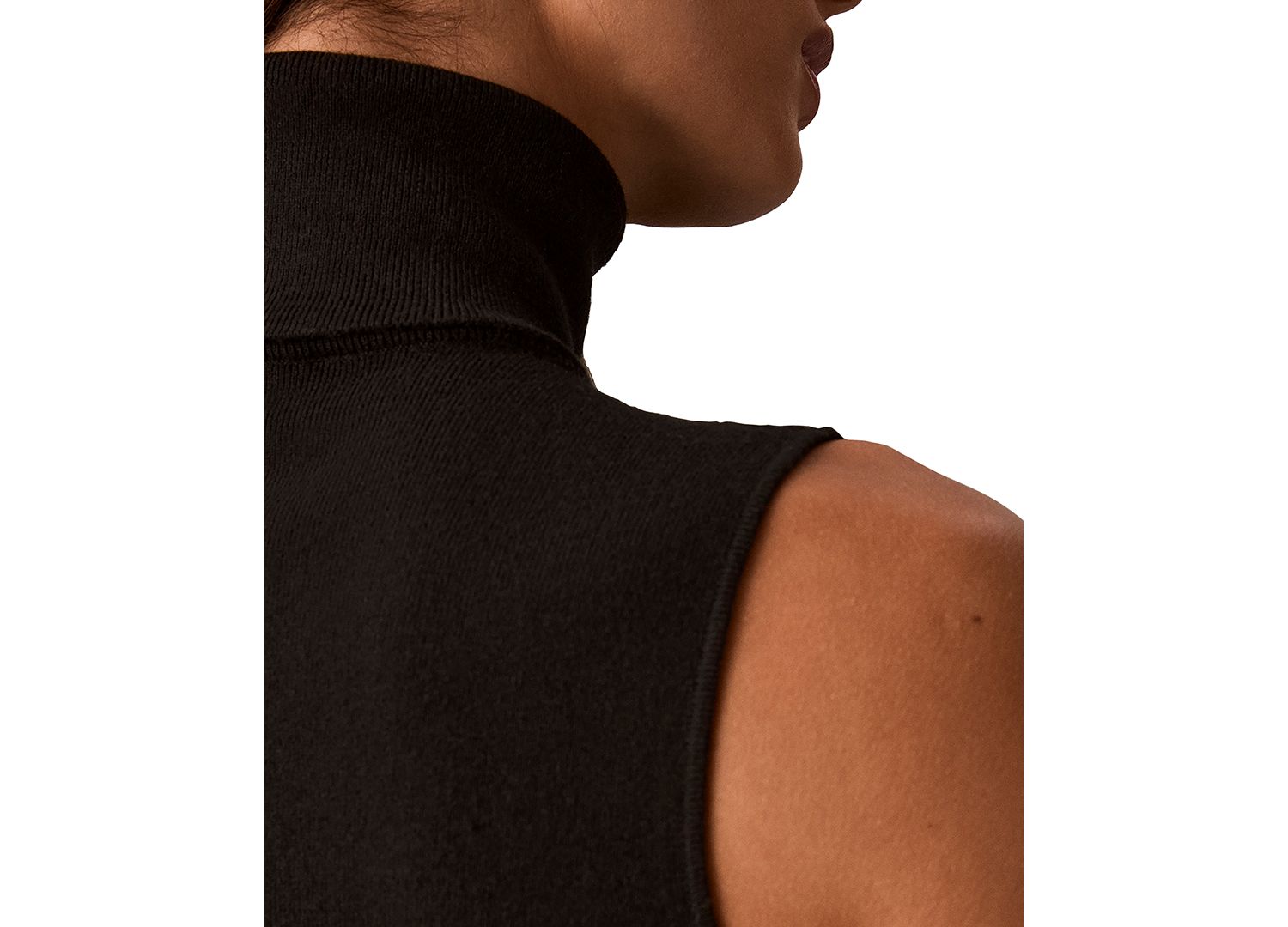 Women's Drape Front Mock Neck Sleeveless Sweater