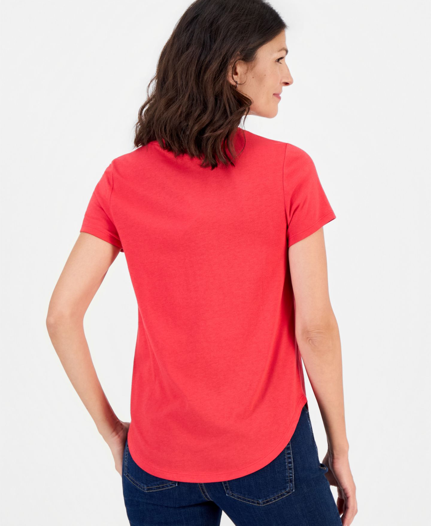 Женская футболка Style & Co Petite Graphic Short-Sleeve Crewneck, цвет: Lollipop — фото 3