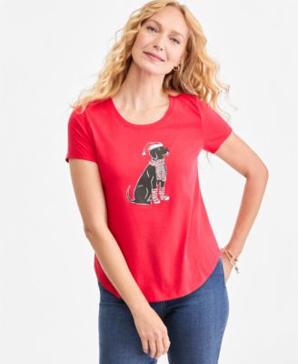 Women's Holiday Graphic Short-Sleeve Crewneck Tee