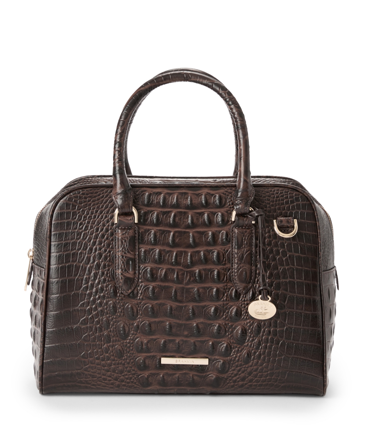 Brahmin Marissa Small Alden Road Leather Satchel Bag In Chocolate