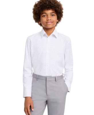 Boys' 8-20 Long-Sleeve Spread-Collar Floral Dress Shirt