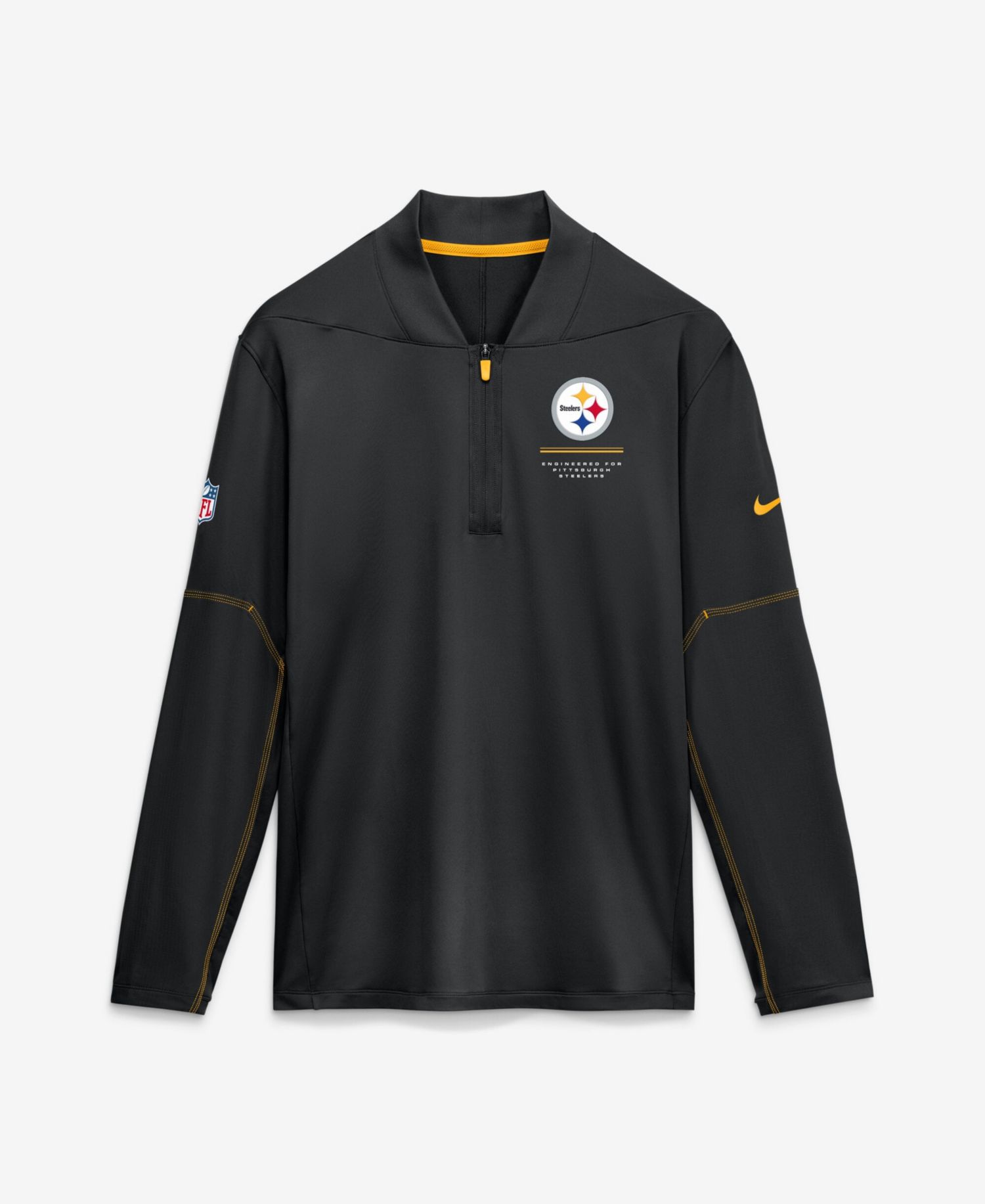 Men's Pittsburgh Steelers Sideline Half-Zip Midweight Pullover Sweatshirt