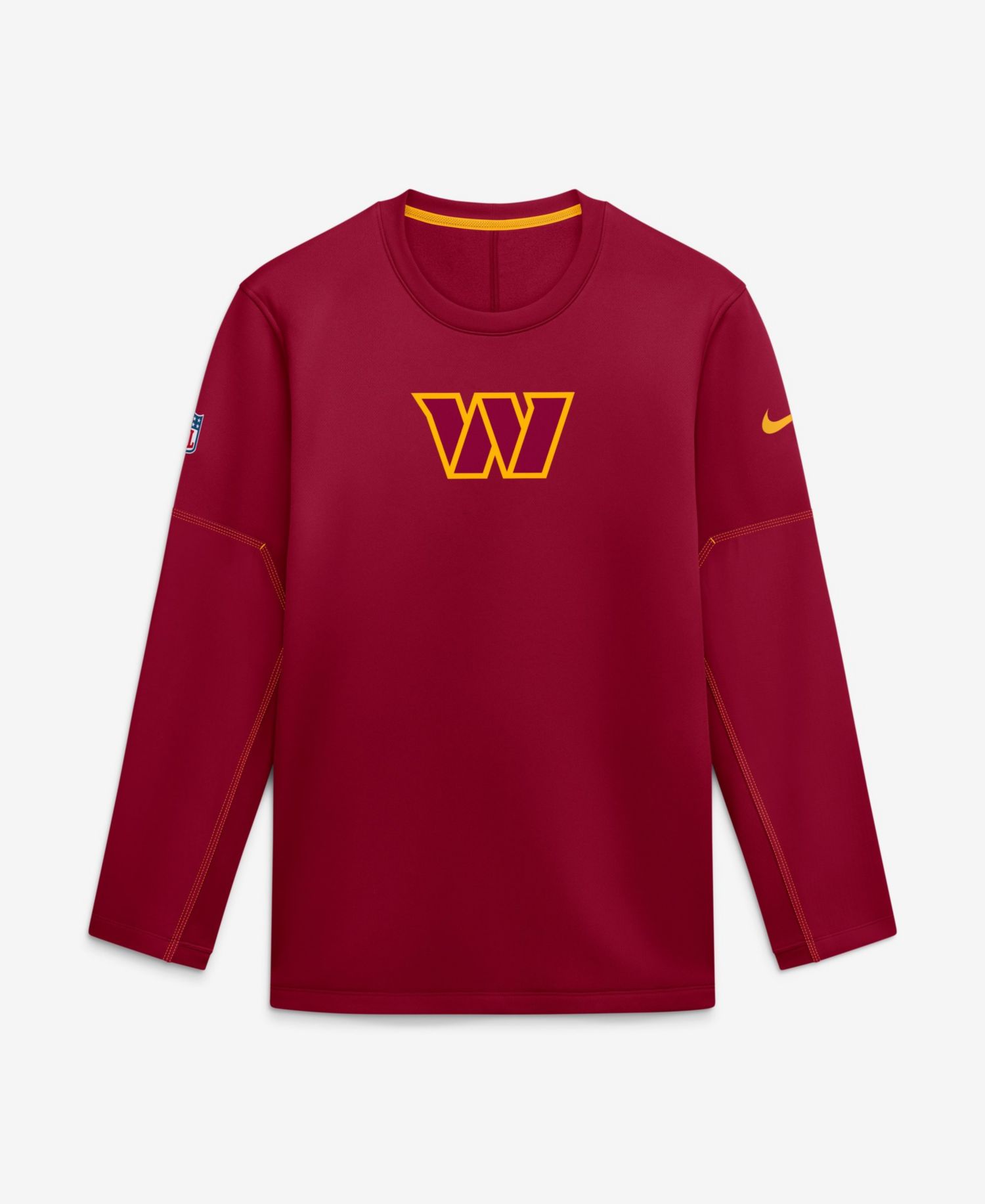 Men's Washington Commanders Sideline Coaches Midweight Crewneck Sweatshirt