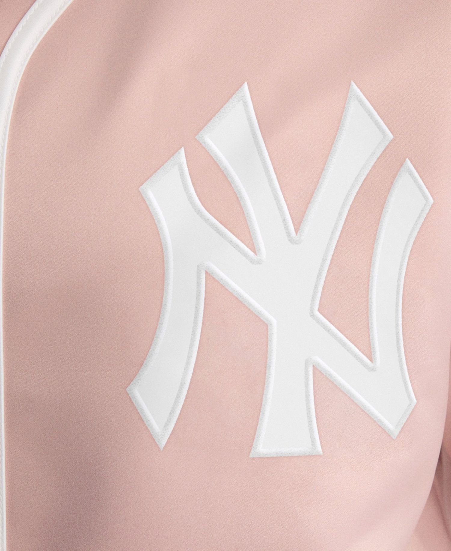 Women's New York Yankees Cropped Satin Baseball Top